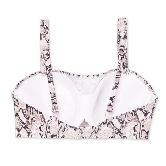 ✨NWT Shade & Shore Reptile Snakeskin Bralette Bikini Top 32B XS - Picture 9 of 12